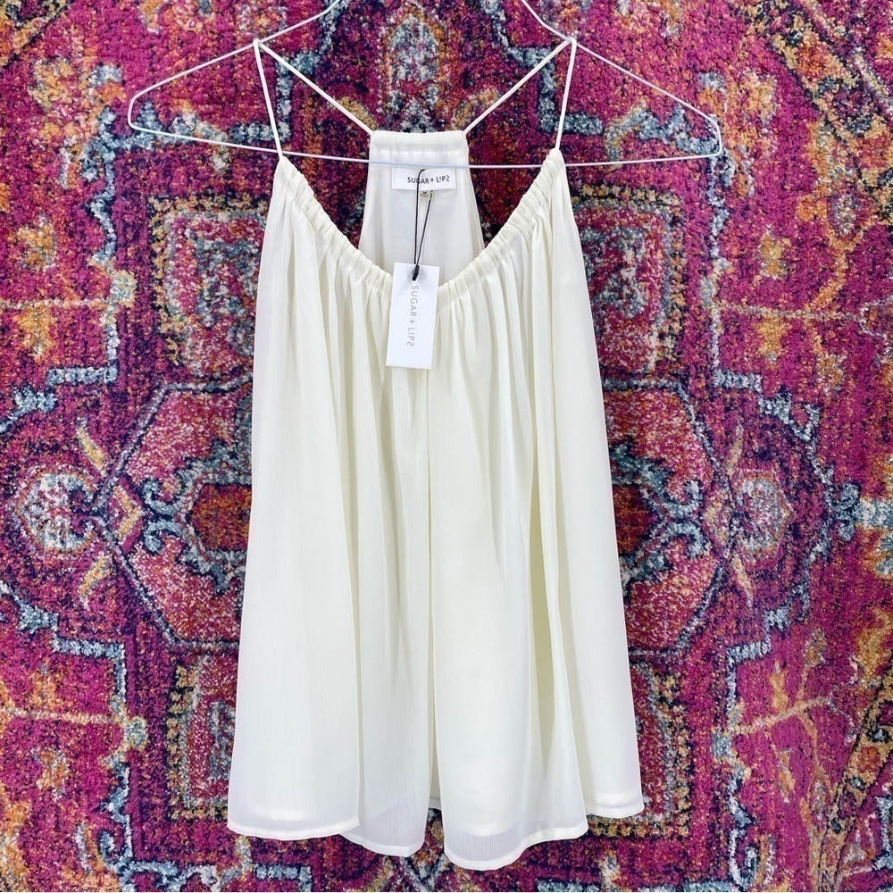 Sugarlips NWT Ivory Cream Sophey Halter Swing Tank Top